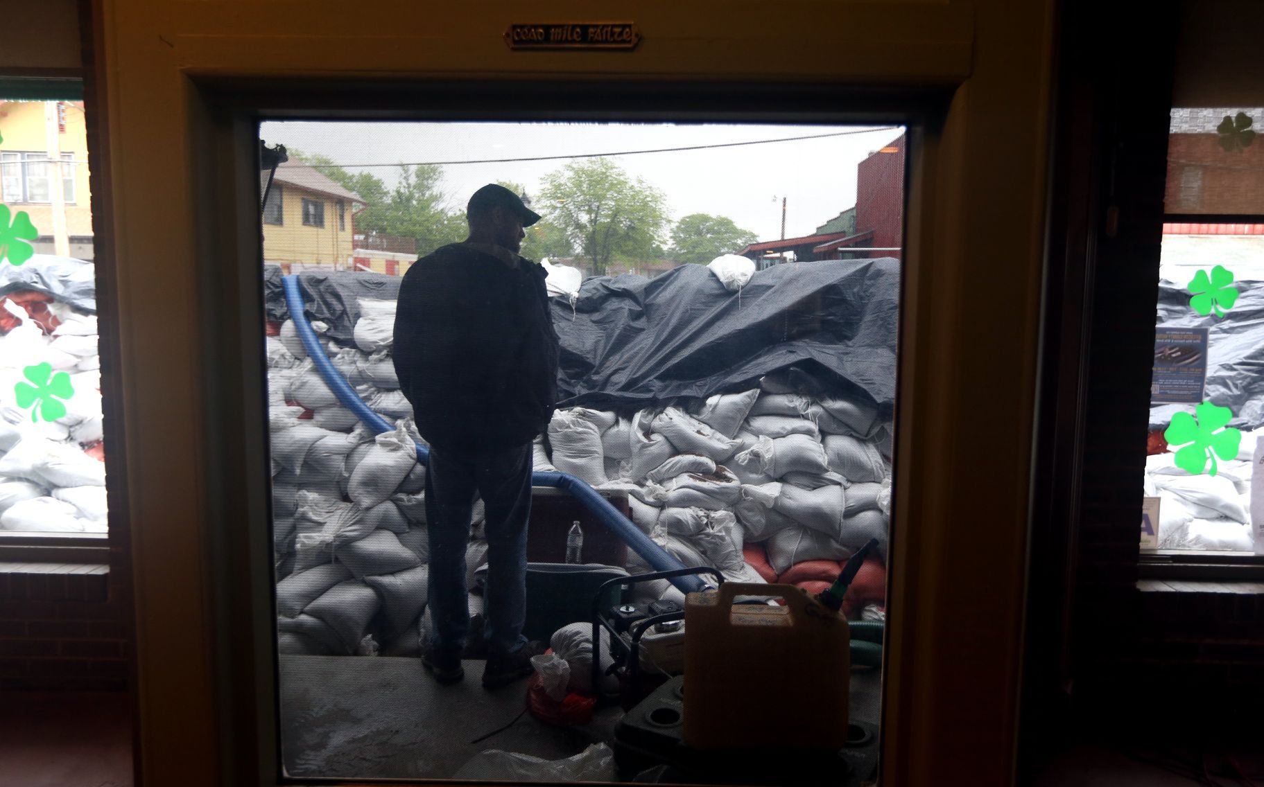 Nearly 200,000 sandbag levee around businesses on South Central Avenue in Eureka holding strong